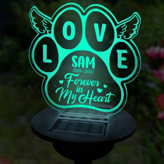 Csmoarny Forever In My Heart - Personalized Memorial Garden Solar Light - Memorial Gift, Sympathy Gift